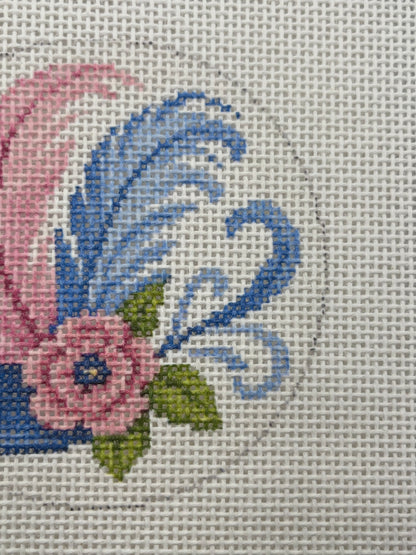 Fascinator - Feather Hat - 13 mesh - 4 inch Round - 7 x 7 - Needlepoint Canvas