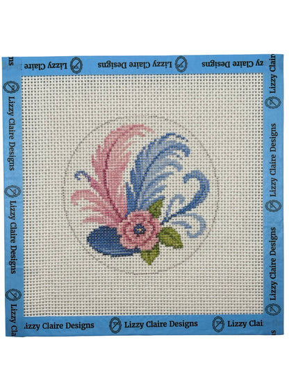 Fascinator - Feather Hat - 13 mesh - 4 inch Round - 7 x 7 - Needlepoint Canvas