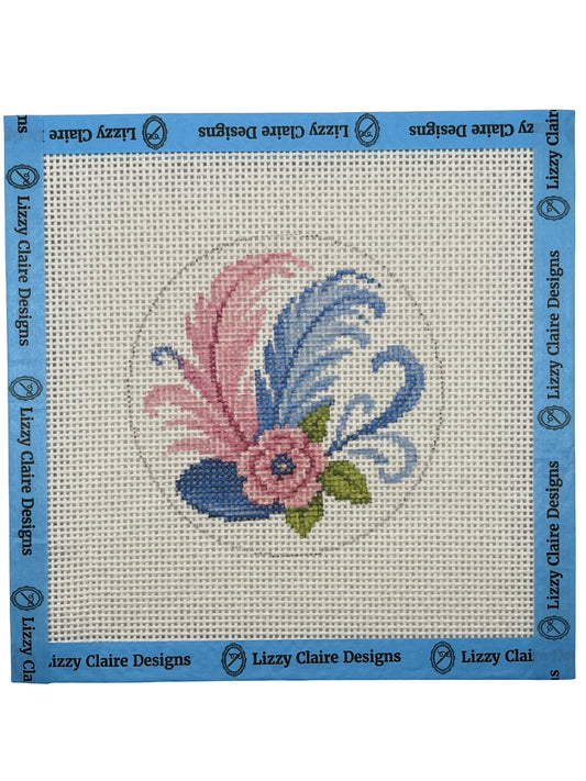 Fascinator - Feather Hat - 13 mesh - 4 inch Round - 7 x 7 - Needlepoint Canvas