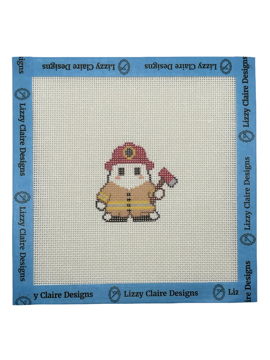 Fire Fighter Ghost - 18 mesh - 6 x 6 - Needlepoint Canvas