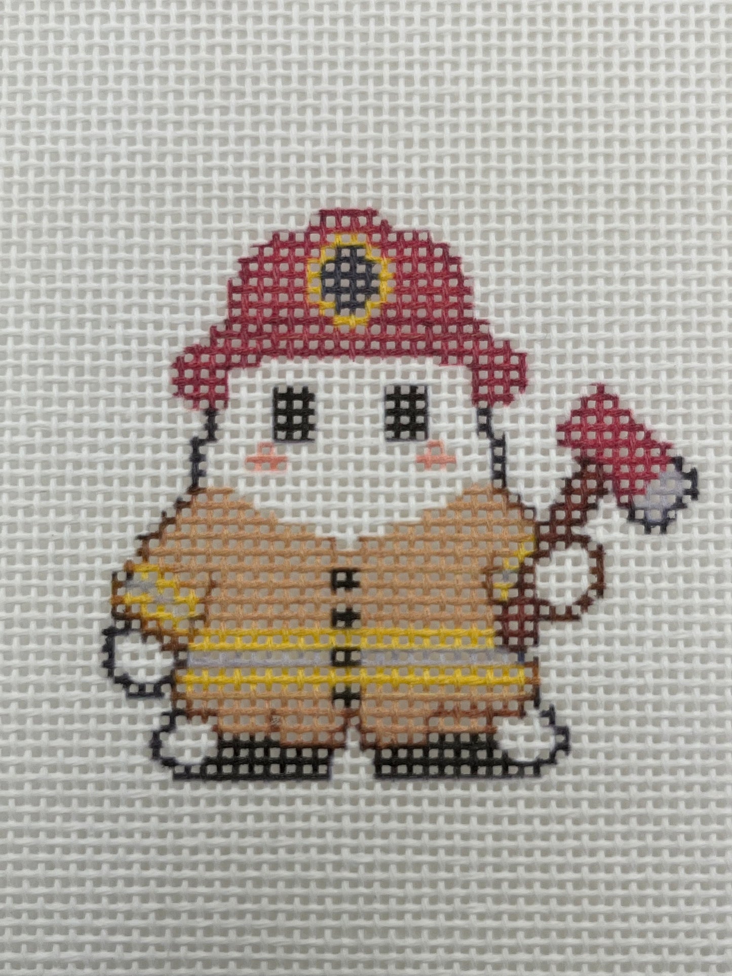Fire Fighter Ghost - 18 mesh - 6 x 6 - Needlepoint Canvas