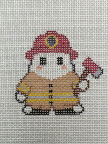 Fire Fighter Ghost - 18 mesh - 6 x 6 - Needlepoint Canvas