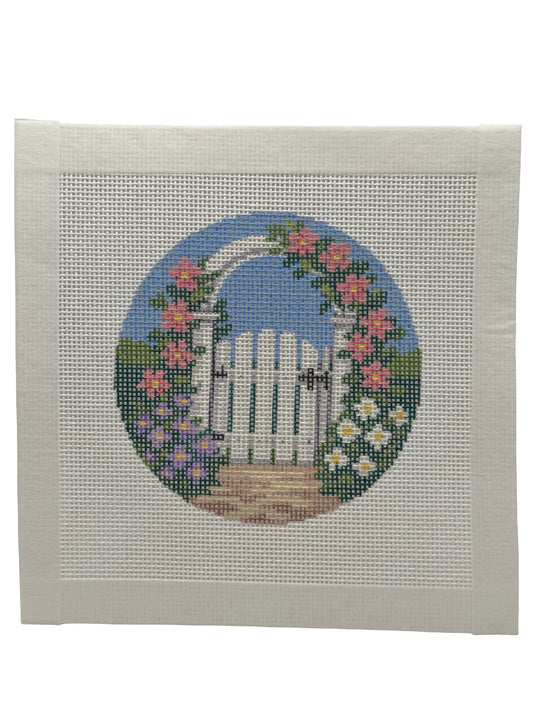 Garden Gate - 18 mesh - 6 x 6 - Needlepoint Canvas
