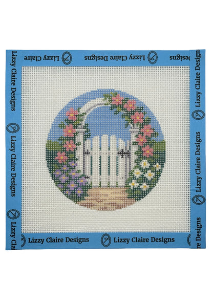 Garden Gate - 18 mesh - 6 x 6 - Needlepoint Canvas