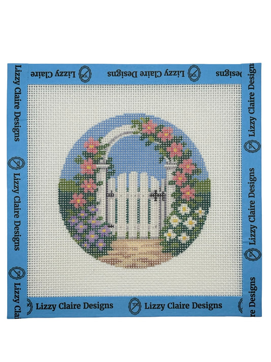 Garden Gate - 18 mesh - 6 x 6 - Needlepoint Canvas