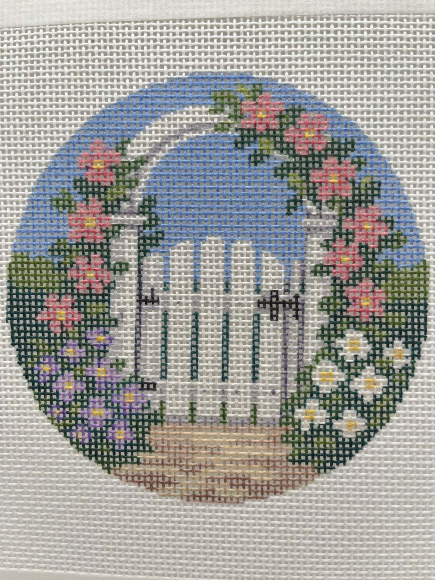 Garden Gate - 18 mesh - 6 x 6 - Needlepoint Canvas