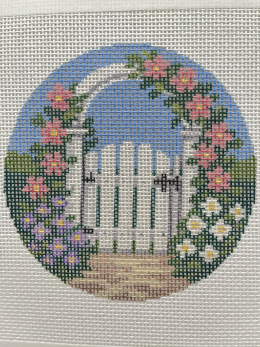 Garden Gate - 18 mesh - 6 x 6 - Needlepoint Canvas