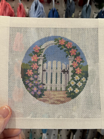 Garden Gate - 18 mesh - 6 x 6 - Needlepoint Canvas