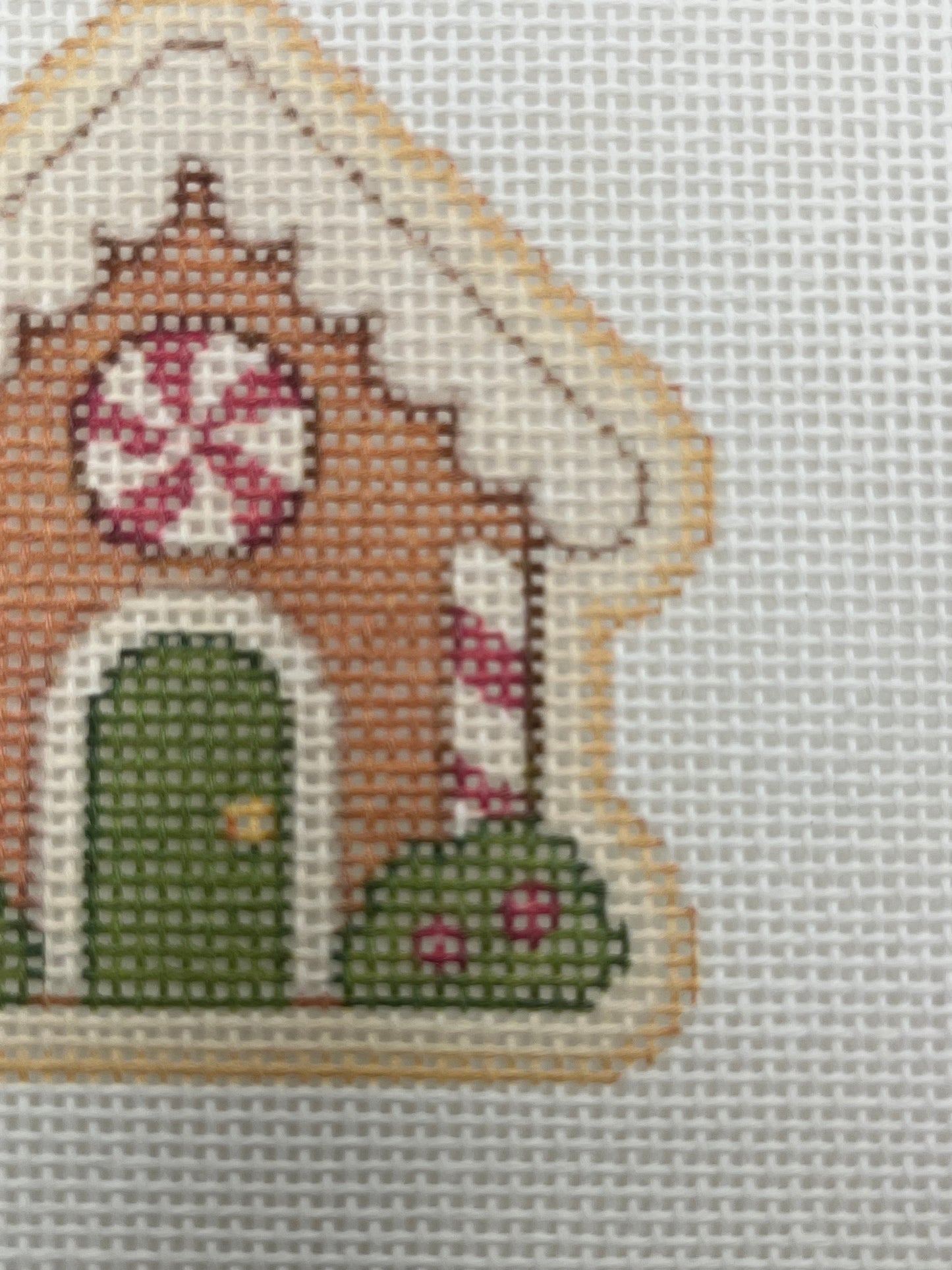 Gingerbread House - The Royal Icing Collection - 18 mesh - 6 x 6 - Needlepoint Canvas - Lizzy Claire Designs