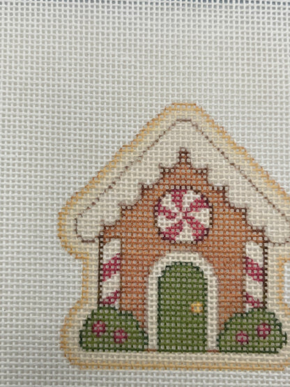 Gingerbread House - The Royal Icing Collection - 18 mesh - 6 x 6 - Needlepoint Canvas - Lizzy Claire Designs