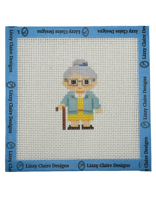 Grandma Lizzy Claire - 13 mesh - 6 x 6 - Needlepoint Canvas