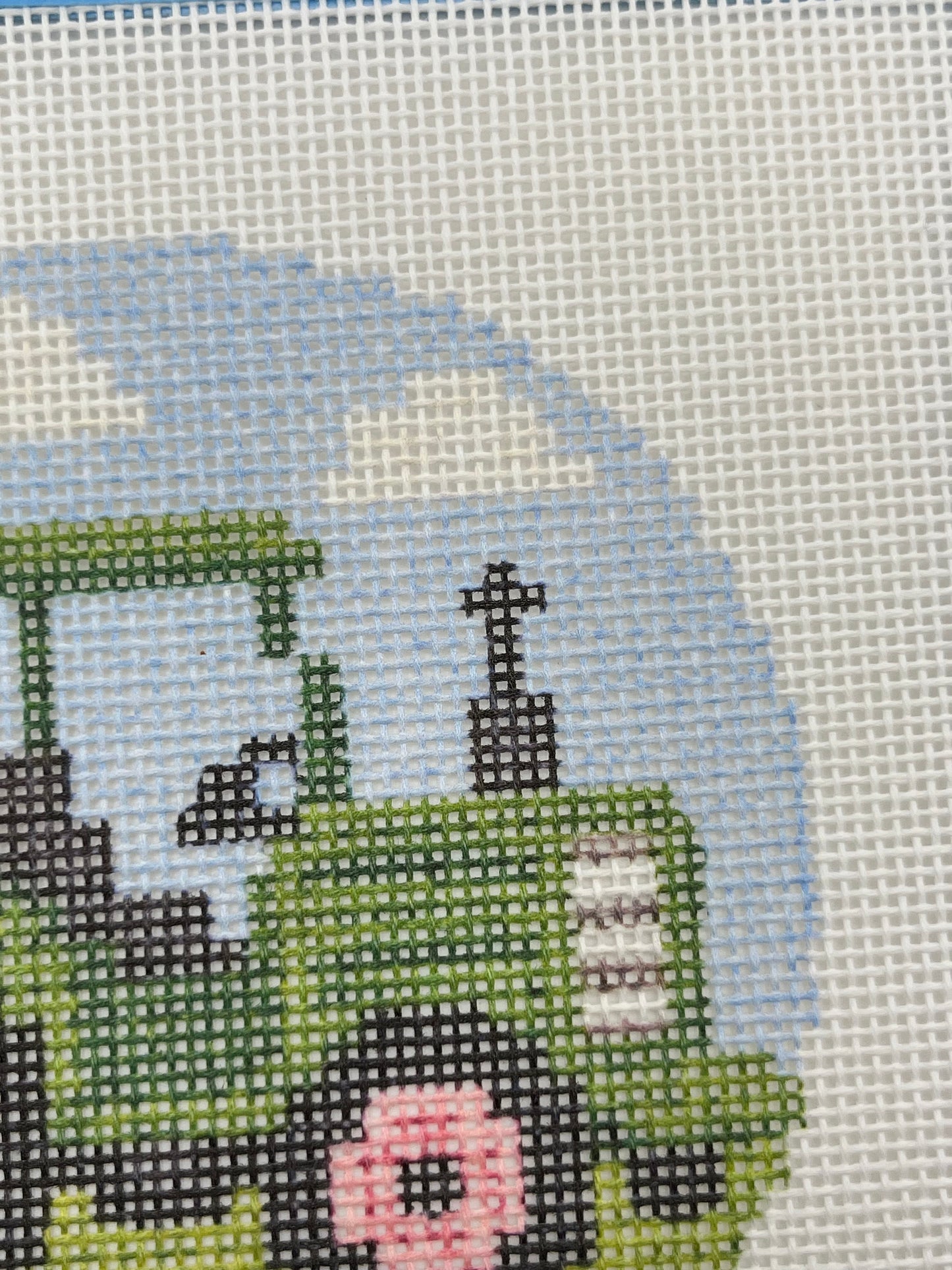 Green Tractor - Happy Farm Collection - 4 inch Round - 18 mesh - 6 x 6 - Needlepoint Canvas