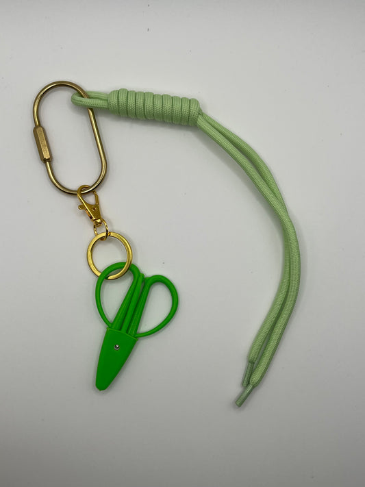 Green Bag Charm with Green Scissors