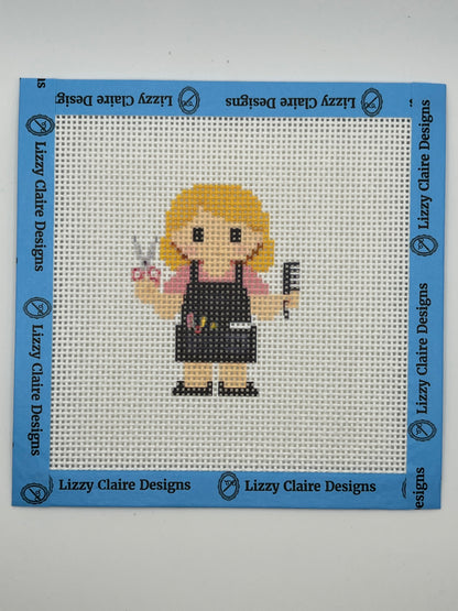 Hairdresser Lizzy Claire - 13 mesh - 6 x 6 - Needlepoint Canvas