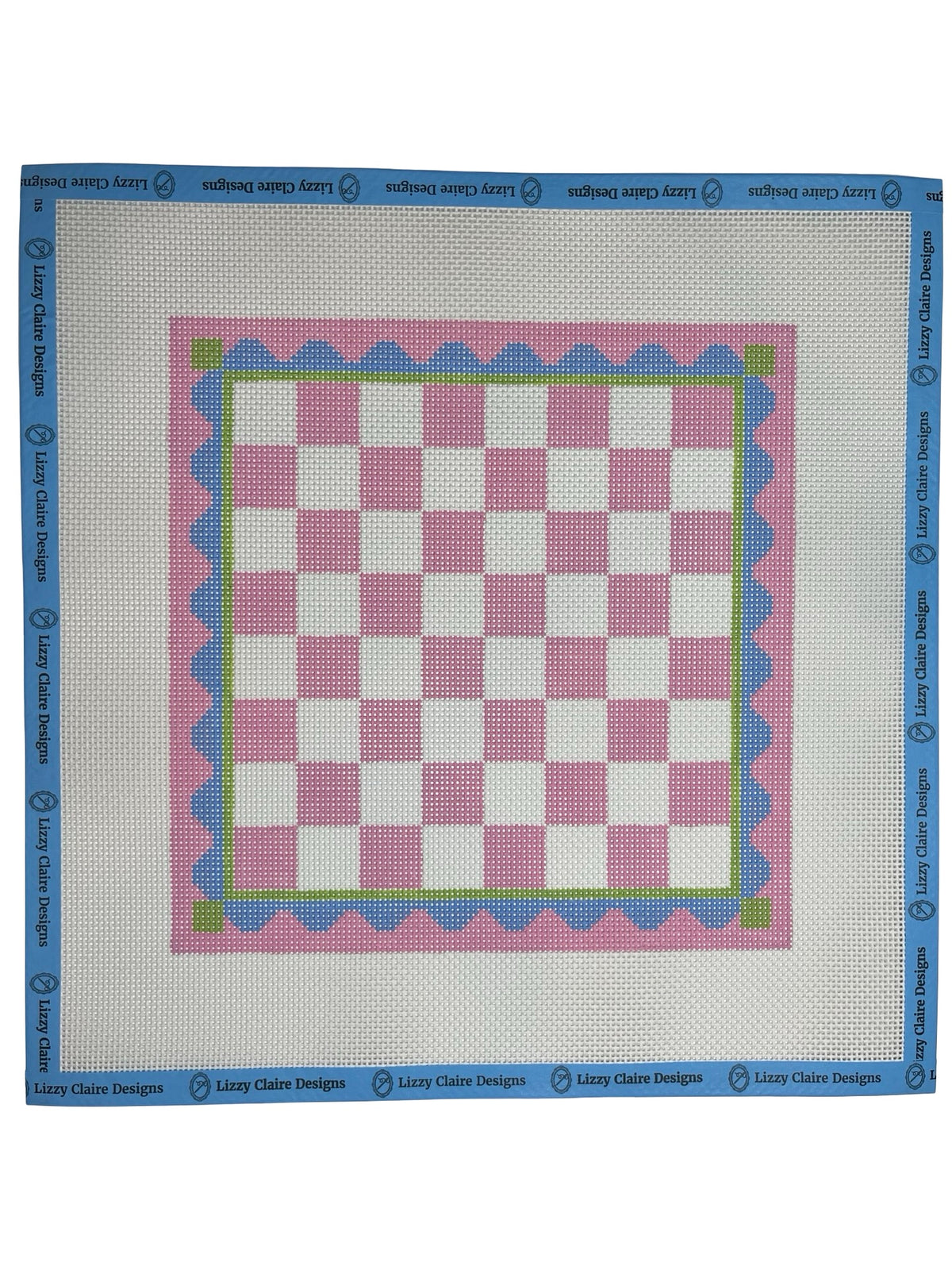 Hand Painted Chess Board - 13 mesh - 13.25 x 13.25 - Needlepoint Canvas - Lizzy Claire Designs