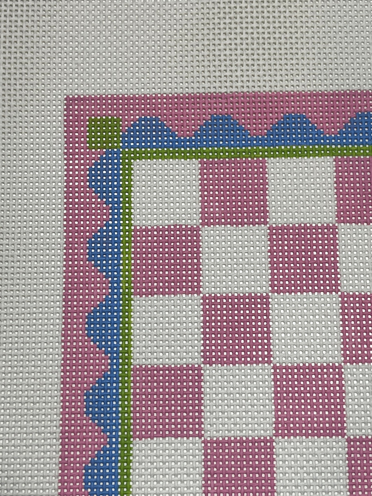 Hand Painted Chess Board - 13 mesh - 13.25 x 13.25 - Needlepoint Canvas - Lizzy Claire Designs