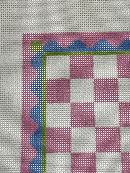 Hand Painted Chess Board - 13 mesh - 13.25 x 13.25 - Needlepoint Canvas - Lizzy Claire Designs