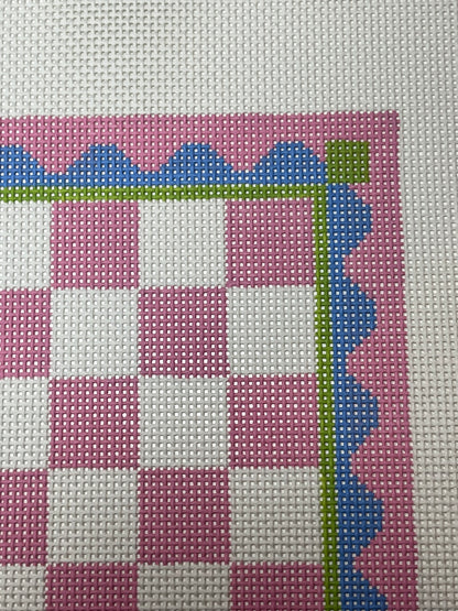 Hand Painted Chess Board - 13 mesh - 13.25 x 13.25 - Needlepoint Canvas - Lizzy Claire Designs