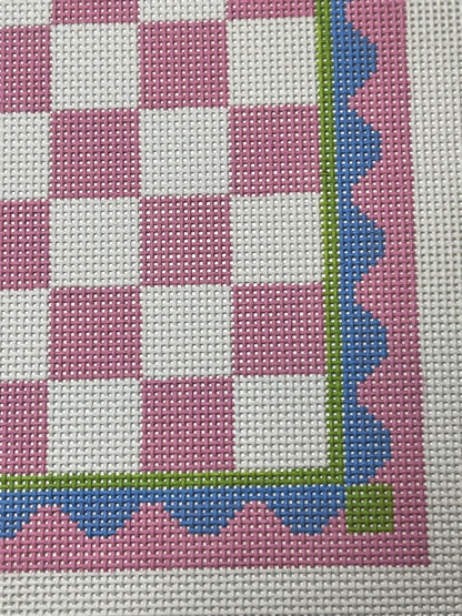 Hand Painted Chess Board - 13 mesh - 13.25 x 13.25 - Needlepoint Canvas - Lizzy Claire Designs