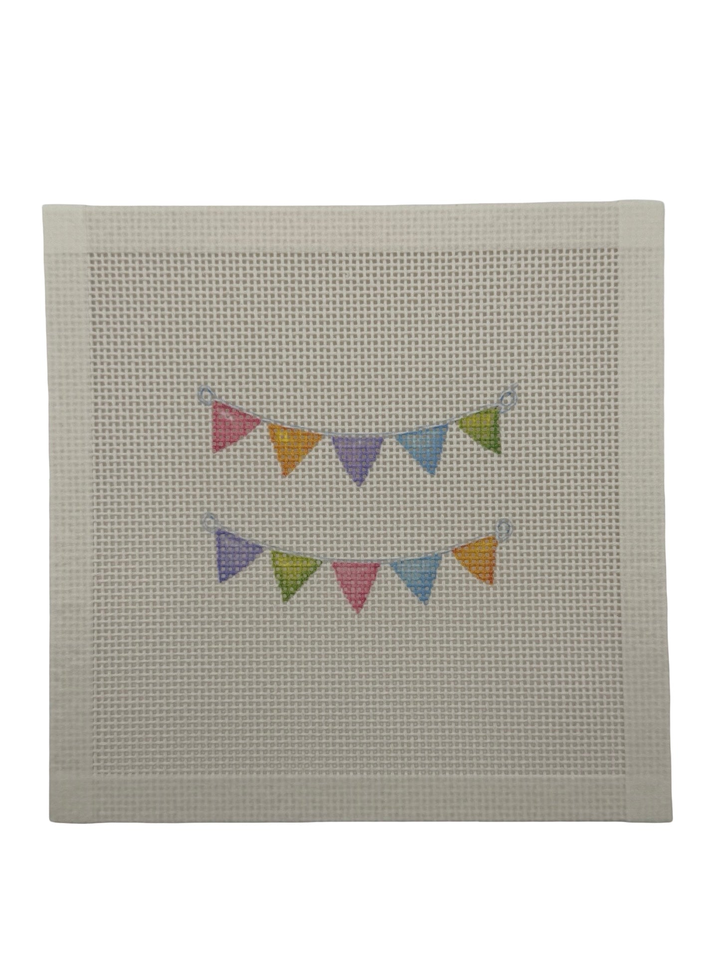 Happy Birthday Banner - 13 mesh - 7 x 7 - Needlepoint Canvas