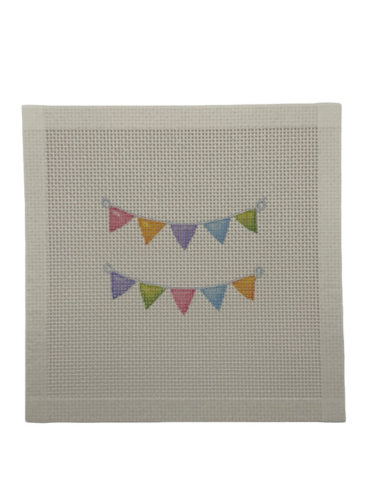 Happy Birthday Banner - 13 mesh - 7 x 7 - Needlepoint Canvas