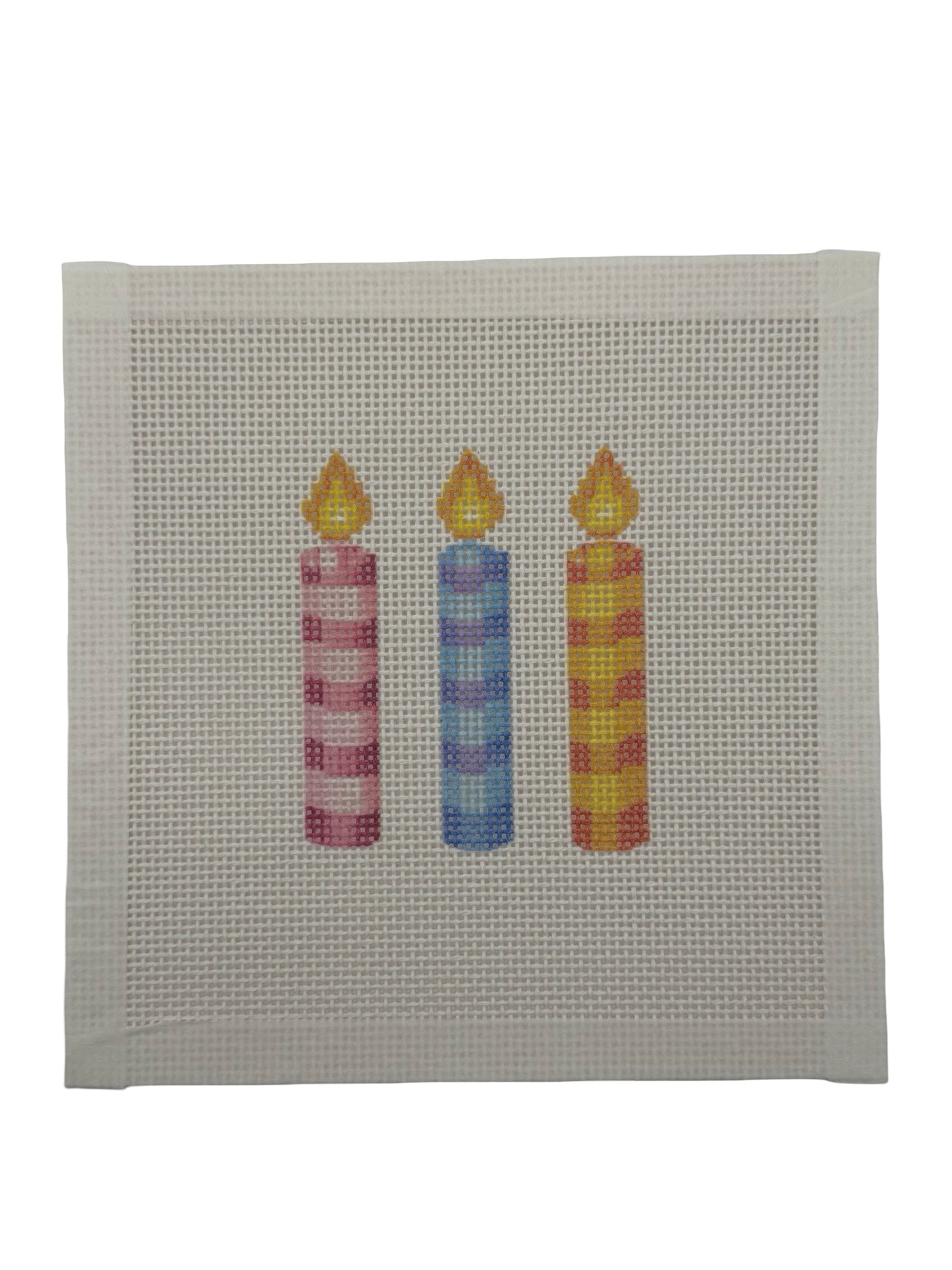 Happy Birthday Candles - 13 mesh - 7 x 7 - Needlepoint Canvas
