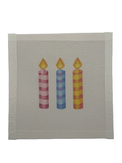 Happy Birthday Candles - 13 mesh - 7 x 7 - Needlepoint Canvas