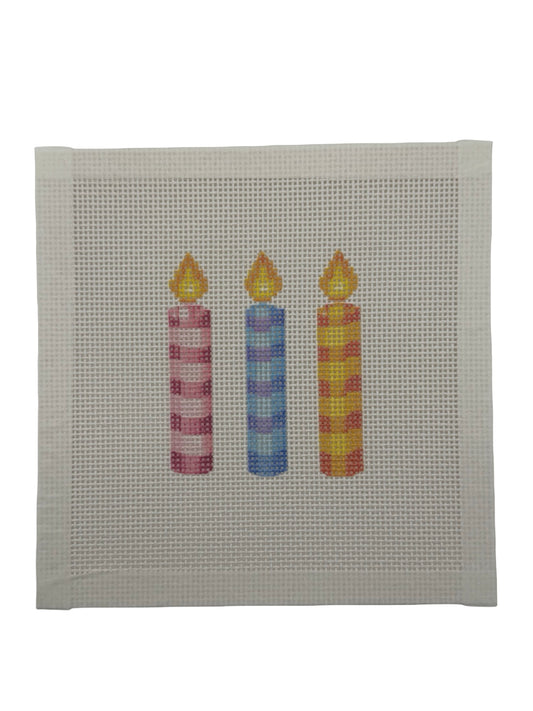 Happy Birthday Candles - 13 mesh - 7 x 7 - Needlepoint Canvas