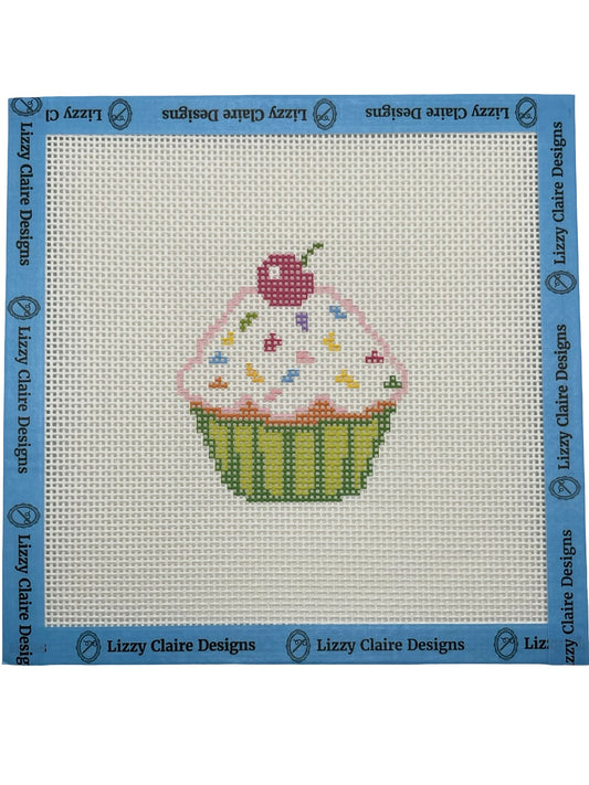 Happy Birthday Cupcake - 13 mesh - 7 x 7 - Needlepoint Canvas