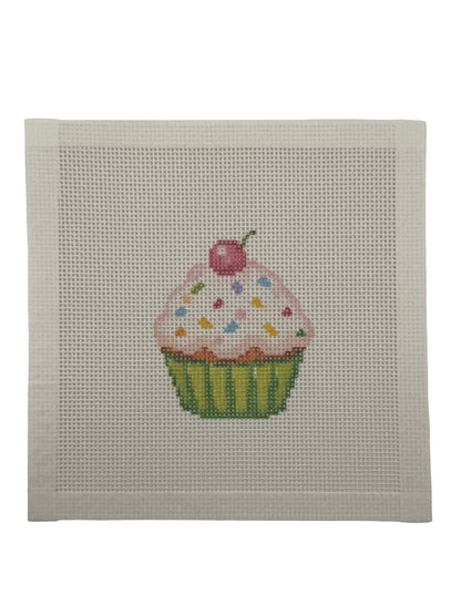 Happy Birthday Cupcake - 13 mesh - 7 x 7 - Needlepoint Canvas