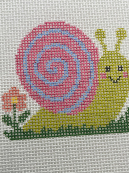 Happy Snail - 18 mesh - 6 x 6 - Needlepoint Canvas