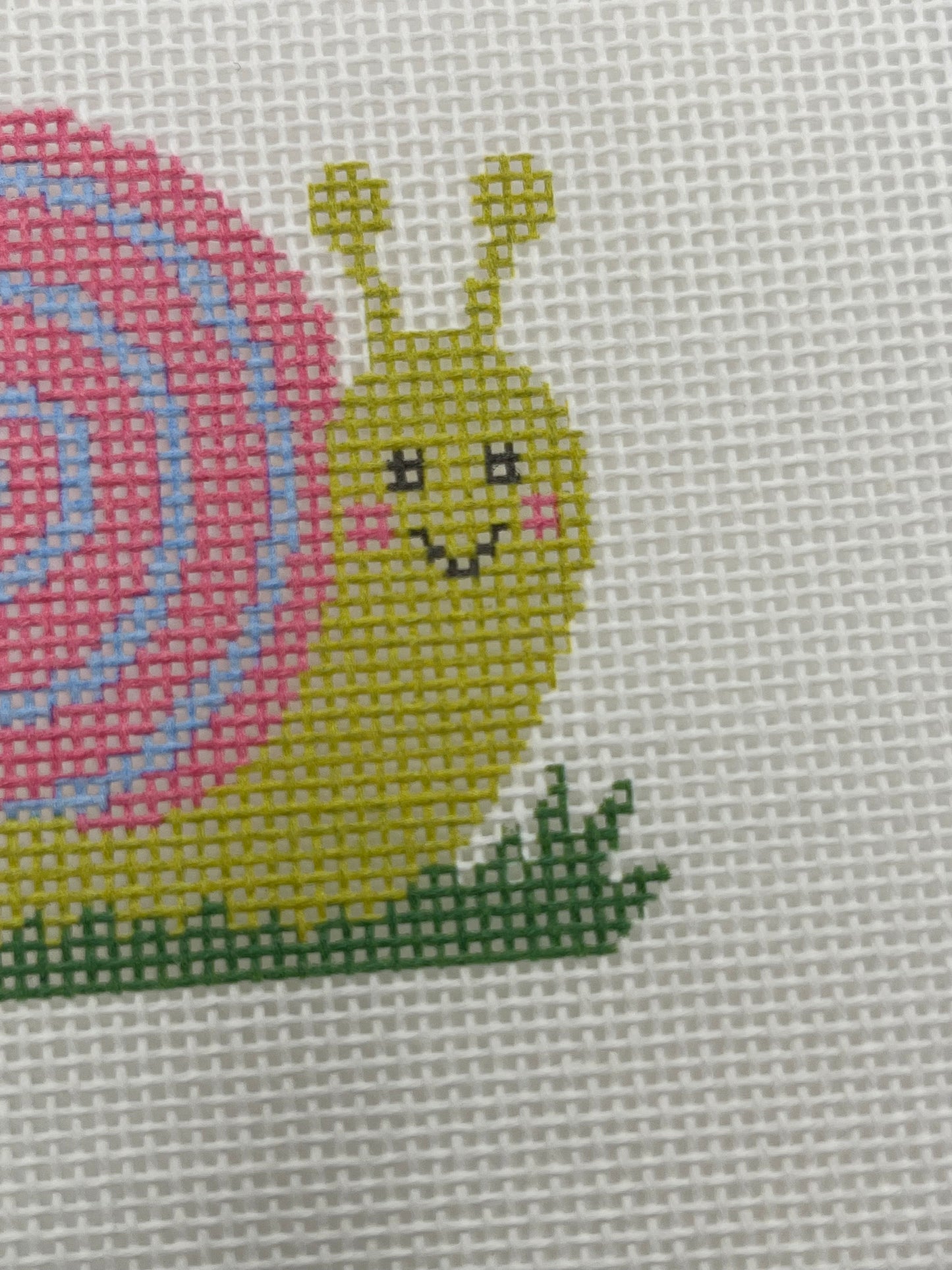 Happy Snail - 18 mesh - 6 x 6 - Needlepoint Canvas