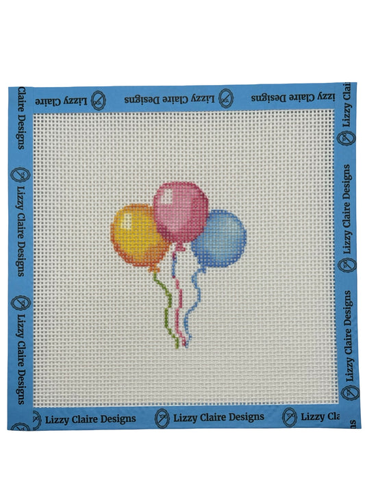 Happy Birthday Balloons - 13 mesh - 7 x 7 - Needlepoint Canvas