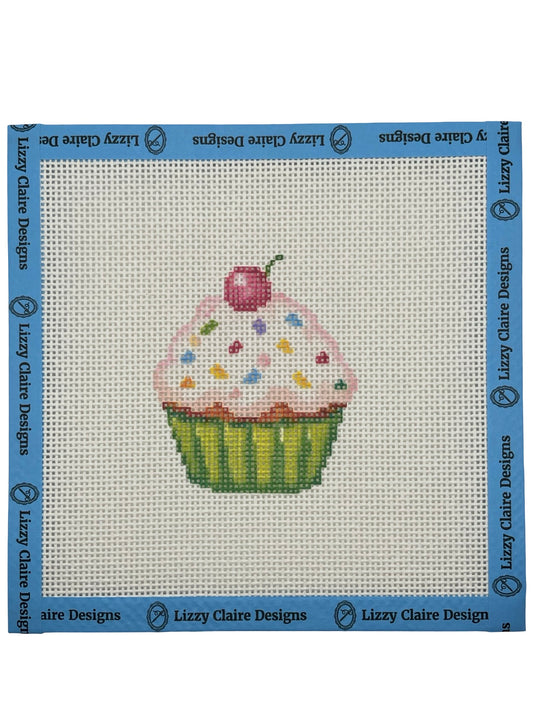 Happy Birthday Cupcake - 13 mesh - 7 x 7 - Needlepoint Canvas