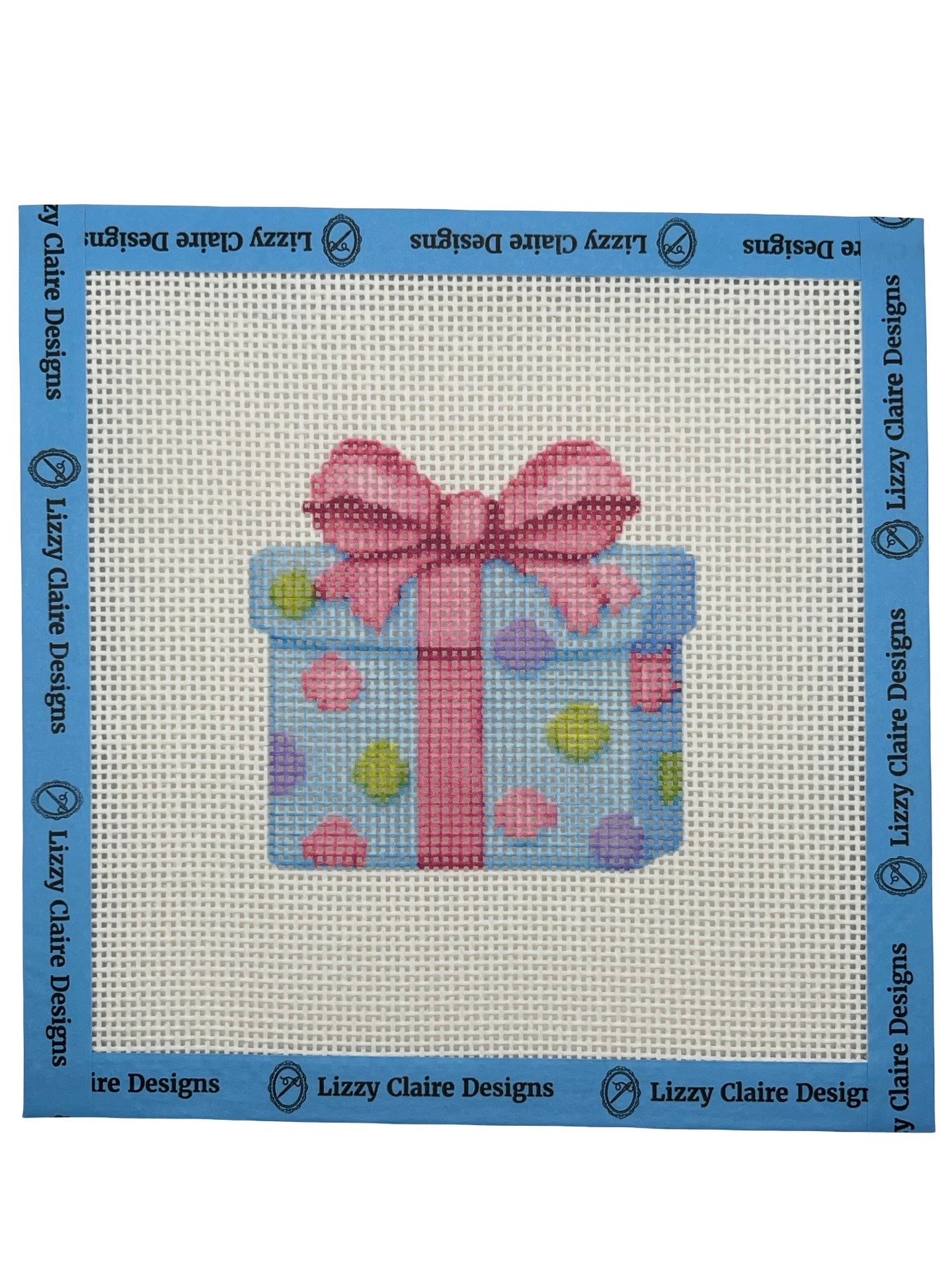Happy Birthday Present - 13 mesh - 7 x 7 - Needlepoint Canvas