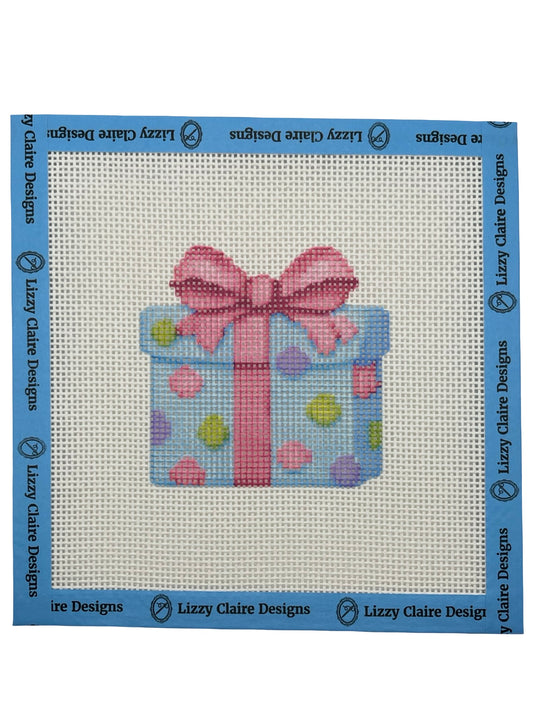 Happy Birthday Present - 13 mesh - 7 x 7 - Needlepoint Canvas