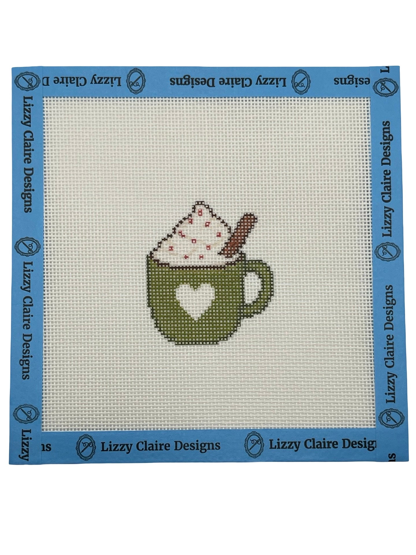 Heart Mug with Cocoa - 18 mesh - 6 x 6 - Needlepoint Canvas