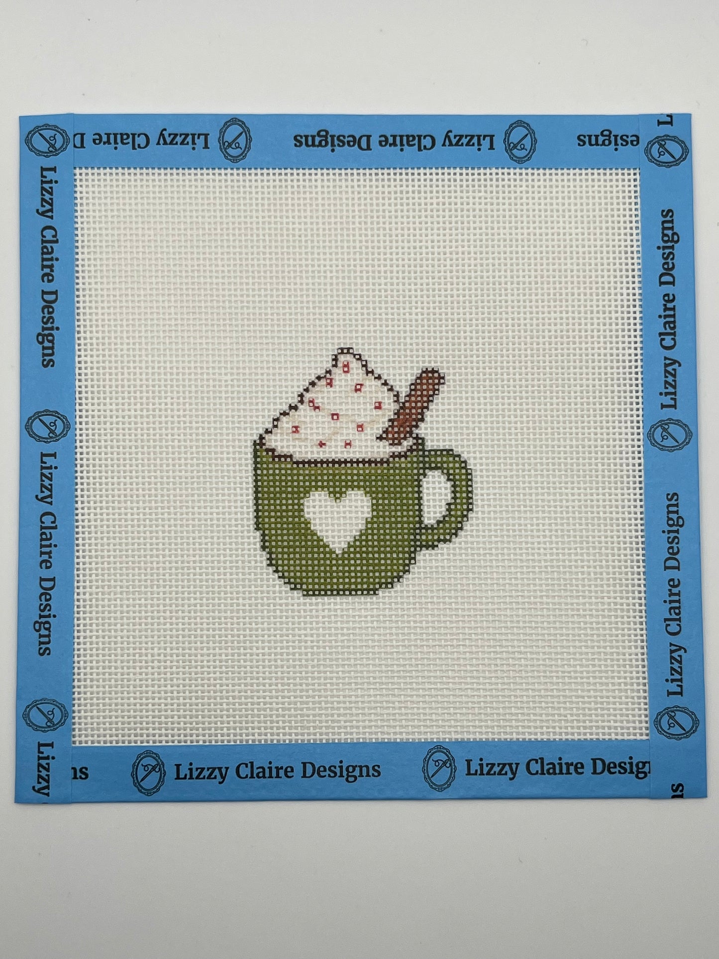 Heart Mug with Cocoa - 18 mesh - 6 x 6 - Needlepoint Canvas