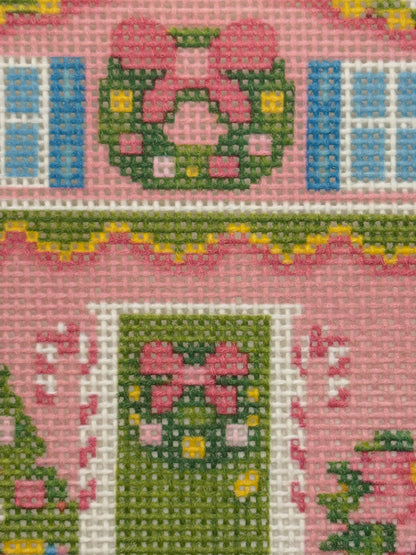 Lizzy Claire's Happy Neighborhood House - 13 mesh - 8 x 10 -  Needlepoint Canvas