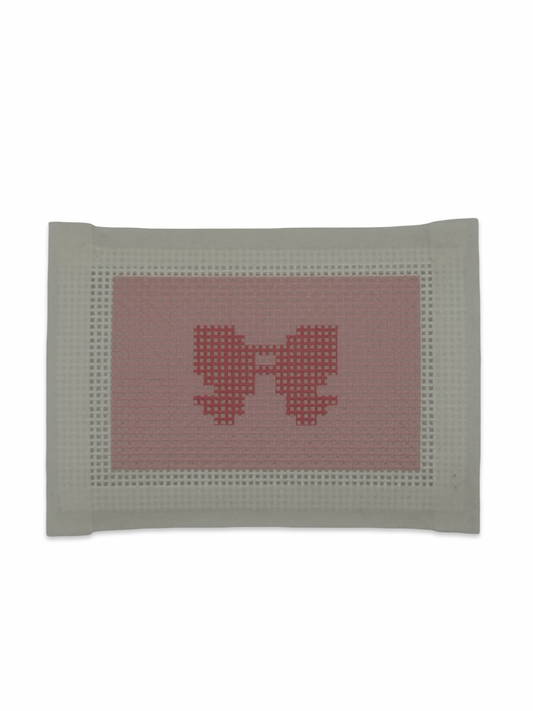 ID Card Size Pink Bow Canvas