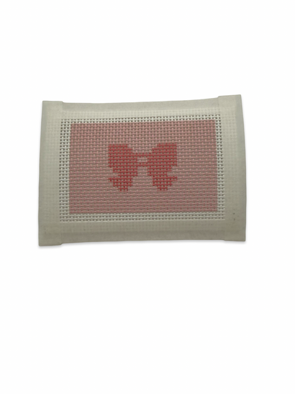 ID Card Size Pink Bow Canvas