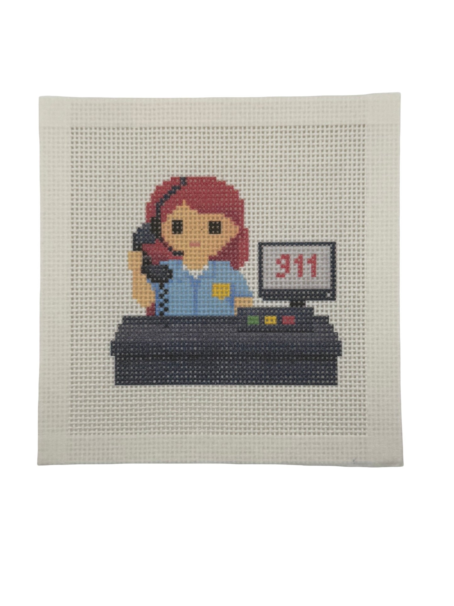 911 Operator Lizzy Claire - 13 mesh - 6 x 6 - Needlepoint Canvas