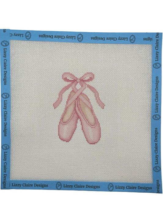 Pink Ballet Point Shoes - 18 mesh - 8 x 8 - Needlepoint Canvas