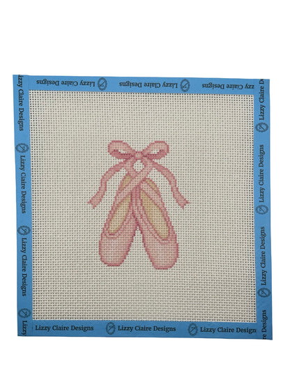 Pink Ballet Shoes - 13 mesh - 8 x 8 - Needlepoint Canvas