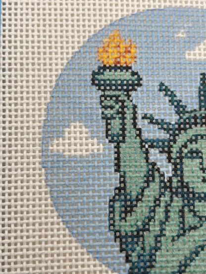 Statue of Liberty - 13 mesh - 4 inch Round - 6 x 6 - Needlepoint Canvas