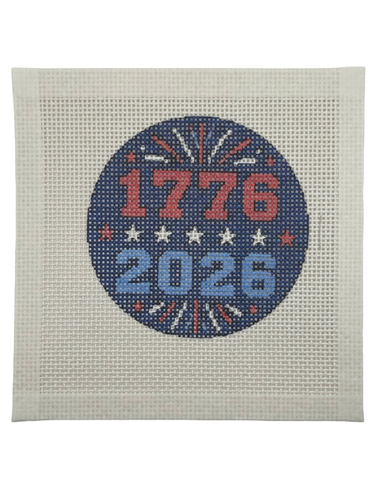 1776–2026 Patriotic - 13 mesh - 4 inch Round - 6 x 6 - Needlepoint Canvas