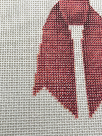 Red Wreath Sash - 13 mesh - 7 x 7 - Needlepoint Canvas