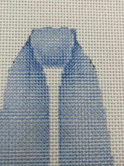Blue Wreath Sash - 13 mesh - 7 x 7 - Needlepoint Canvas