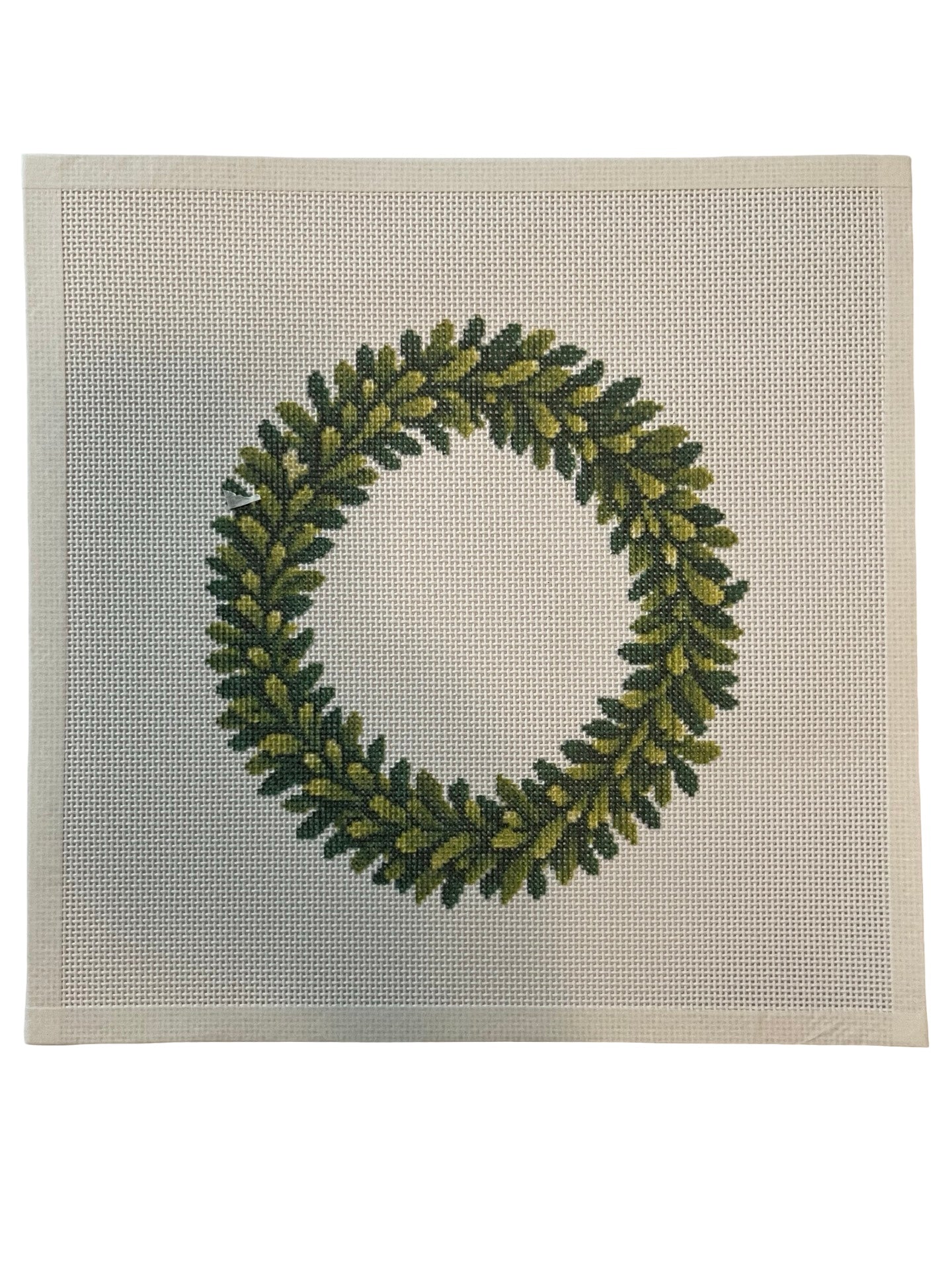 Boxwood Wreath - 13 mesh - 12 x 12 - Needlepoint Canvas