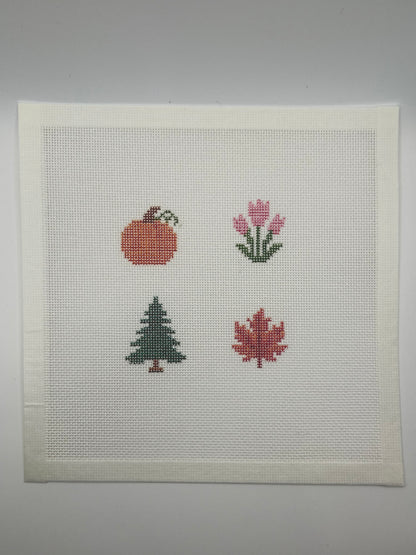 Seasonal Wreath Bauble - 18 mesh - 8 x 8 - Needlepoint Canvas